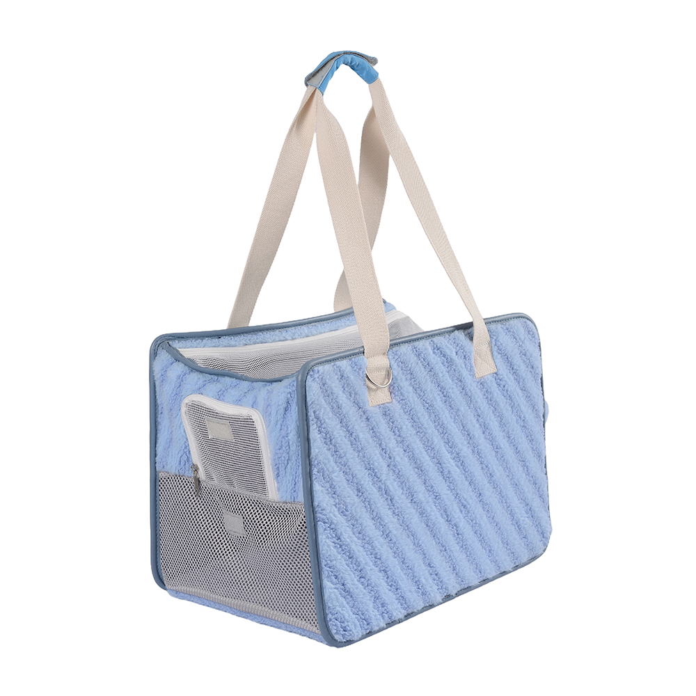 Sac de transport portable en peluche pour animaux de compagnie, à la mode, pour chien et chat, sac à main d'extérieur, fitness, automne et hiver
