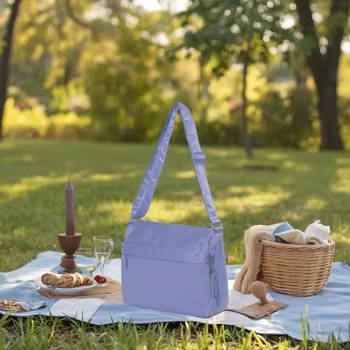 Sac à bandoulière simple en polyester, sangle réglable, poche extérieure, poche d'identité, sac à main