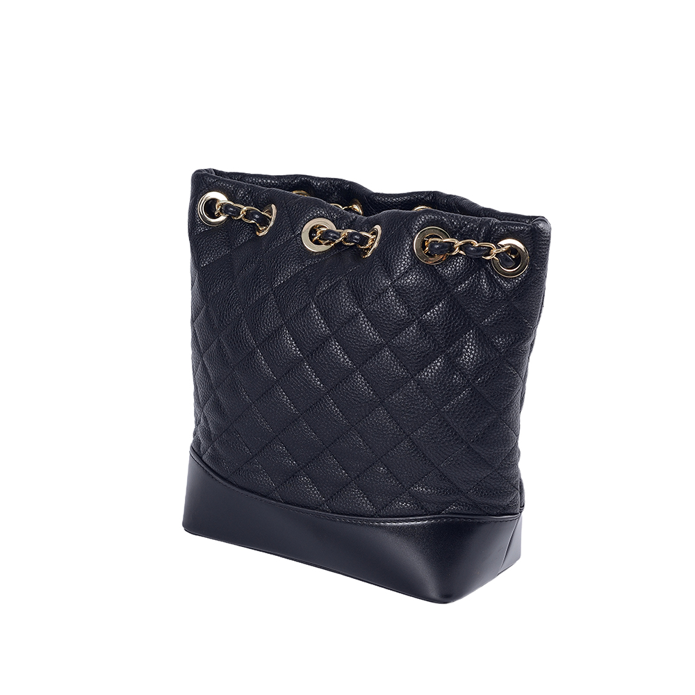Sac à dos classique pour femmes, chaîne en or noir, sac décontracté en cuir de haute qualité