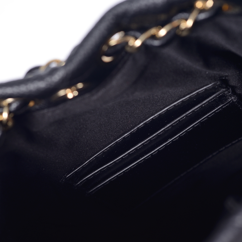 Sac à dos classique pour femmes, chaîne en or noir, sac décontracté en cuir de haute qualité
