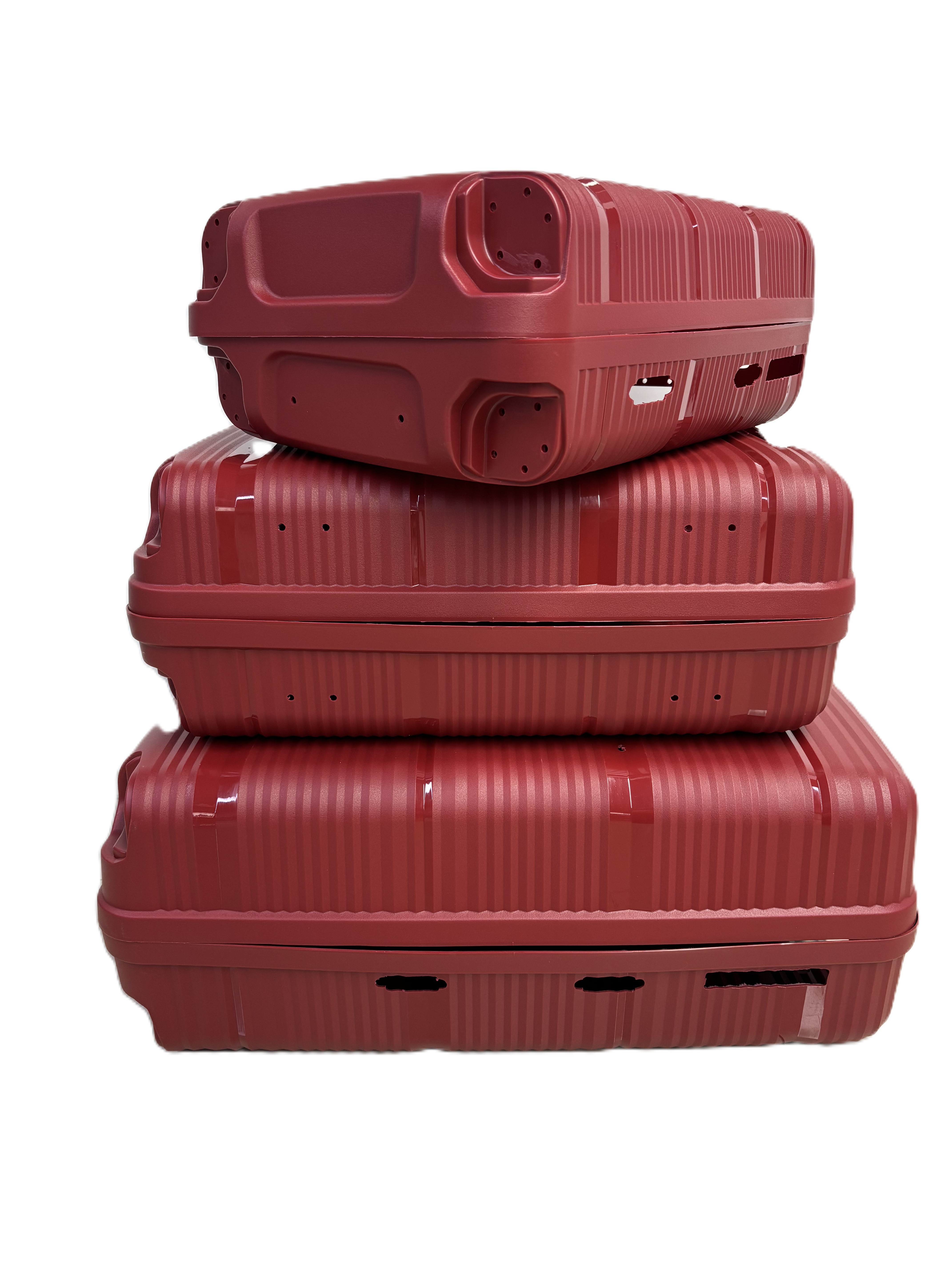 Coque de valise en PP de 3 tailles SKD et grossiste d'usine pris en charge fini en vrac