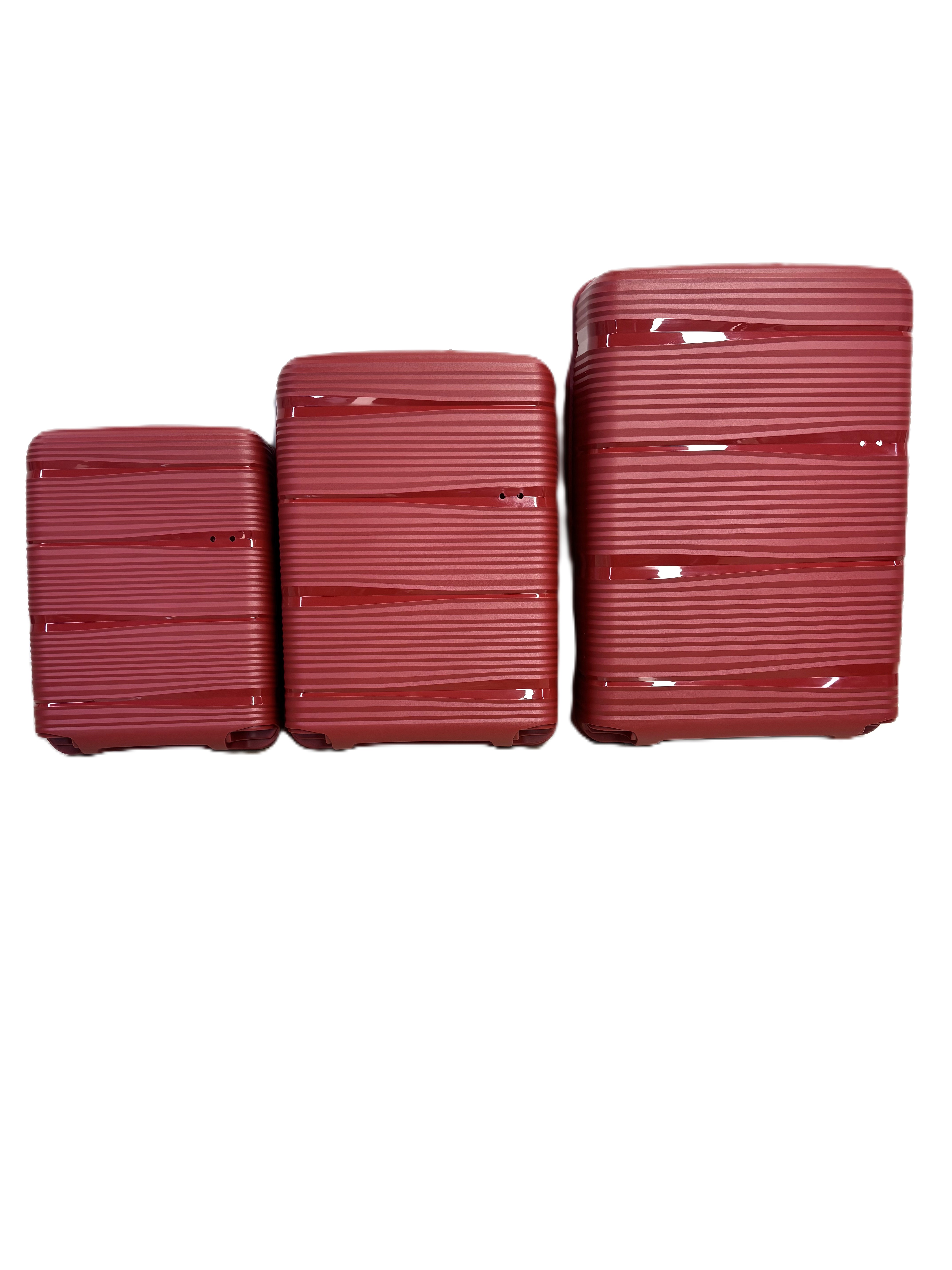 Coque de valise en PP de 3 tailles SKD et grossiste d'usine pris en charge fini en vrac