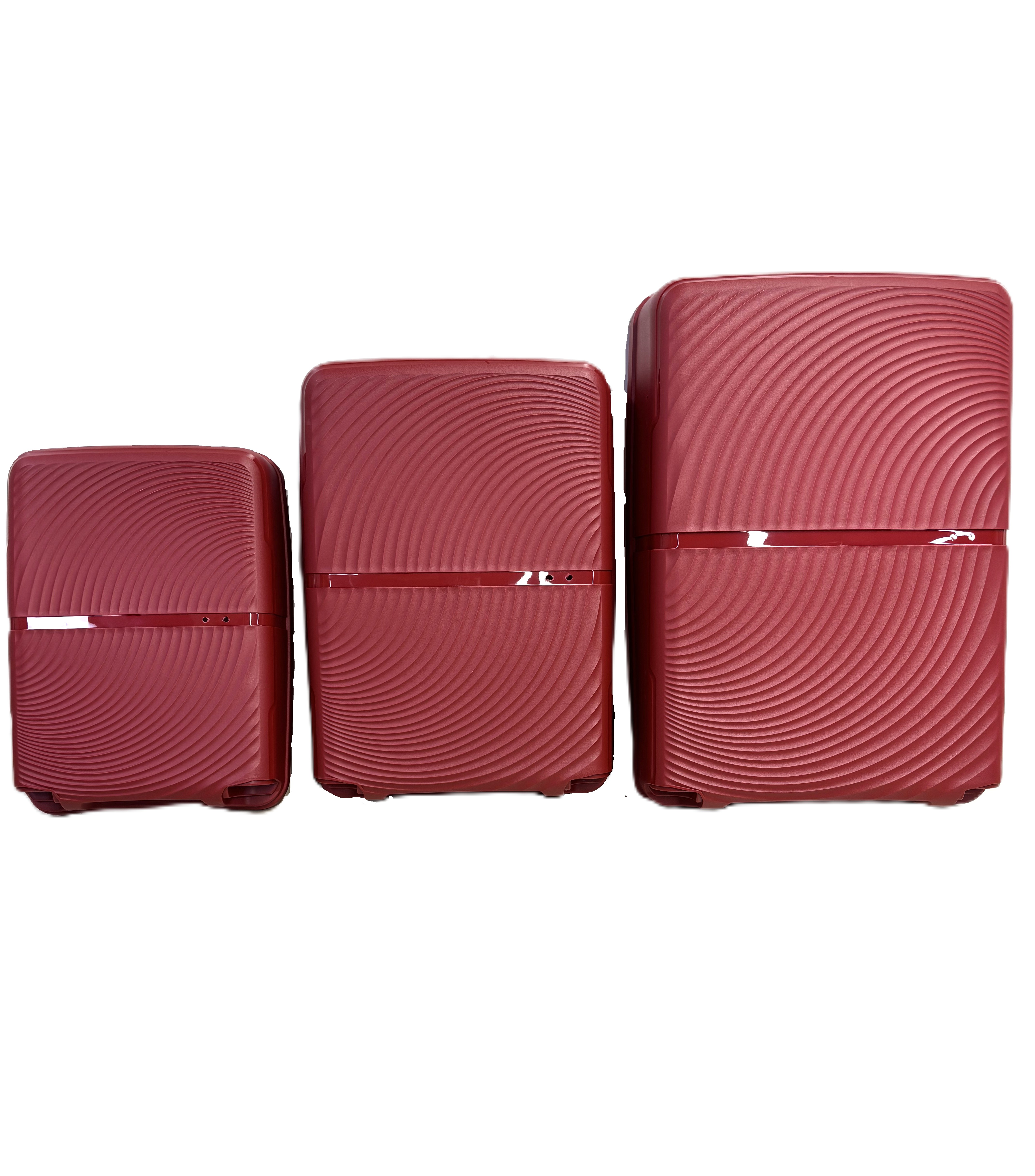 Bagage PP personnalisé, prix bon marché, valise unisexe durable, 12 pièces