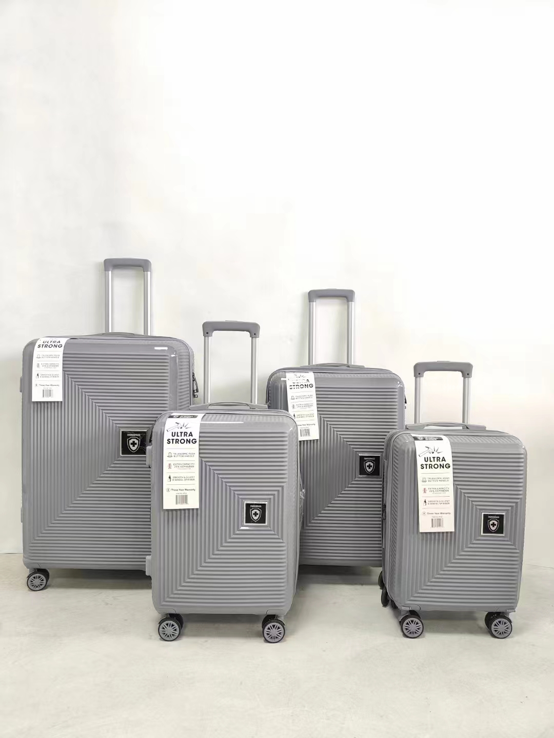4 pcs PP polypropylène chariot bagages voyage valise ensembles fabricant personnalisé