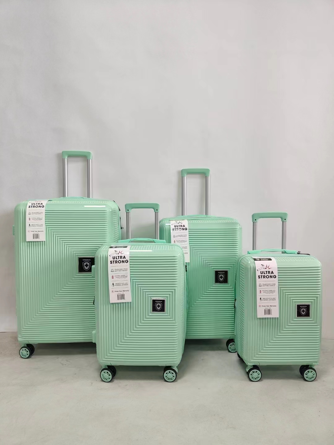 4 pcs PP polypropylène chariot bagages voyage valise ensembles fabricant personnalisé