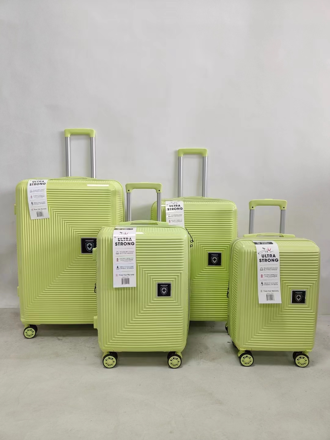 4 pcs PP polypropylène chariot bagages voyage valise ensembles fabricant personnalisé