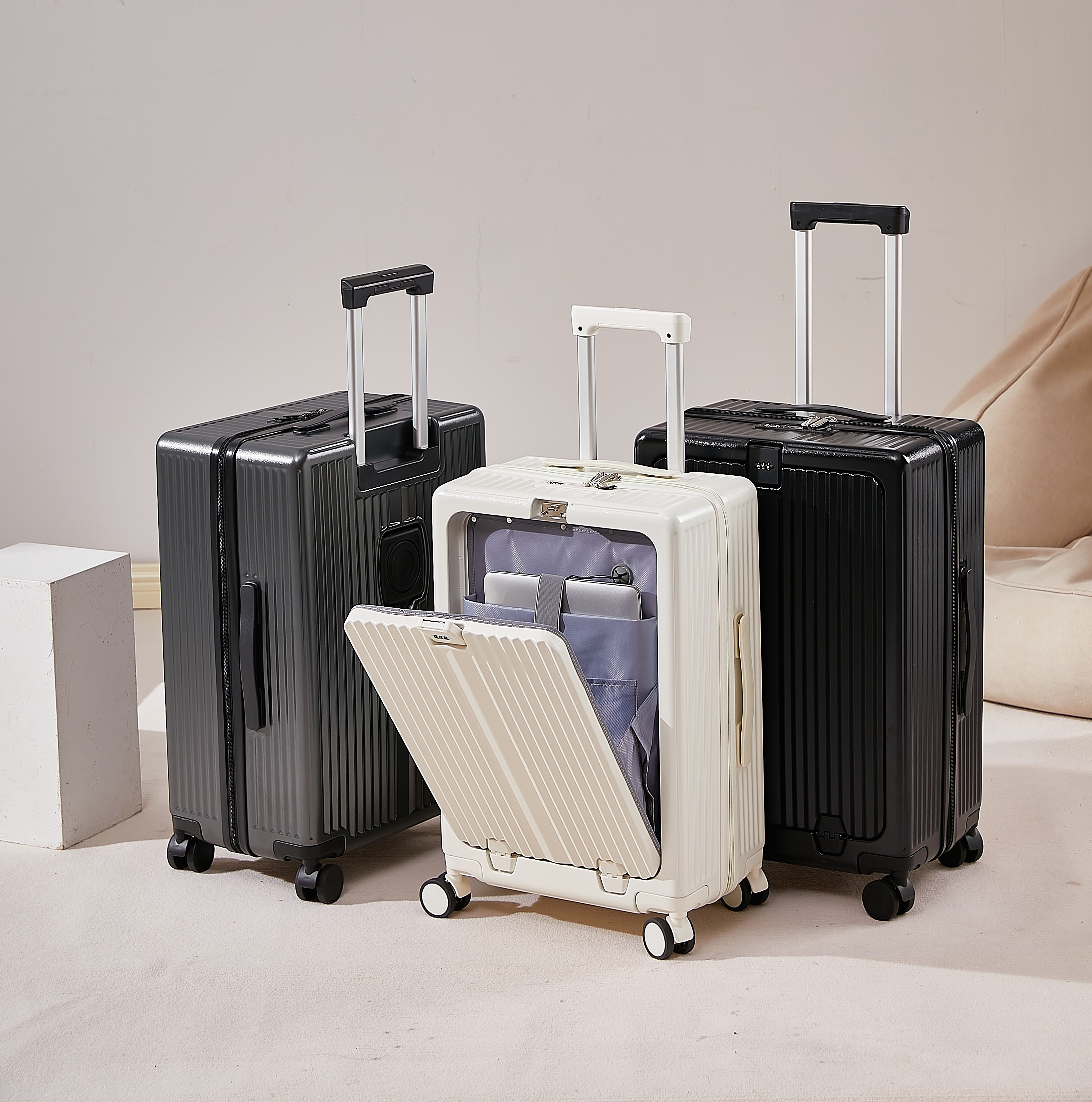 Valise PC 20 pouces à main avec composant de sac pour ordinateur portable à poche avant ouverte