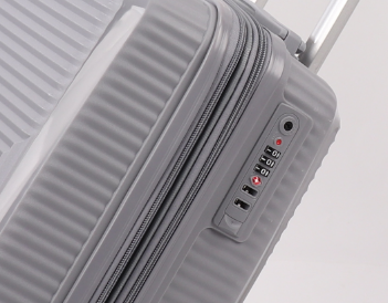 La valise de bagage de 4 PCs place 19 pouces avec la valise latérale dure durable de roues détachables