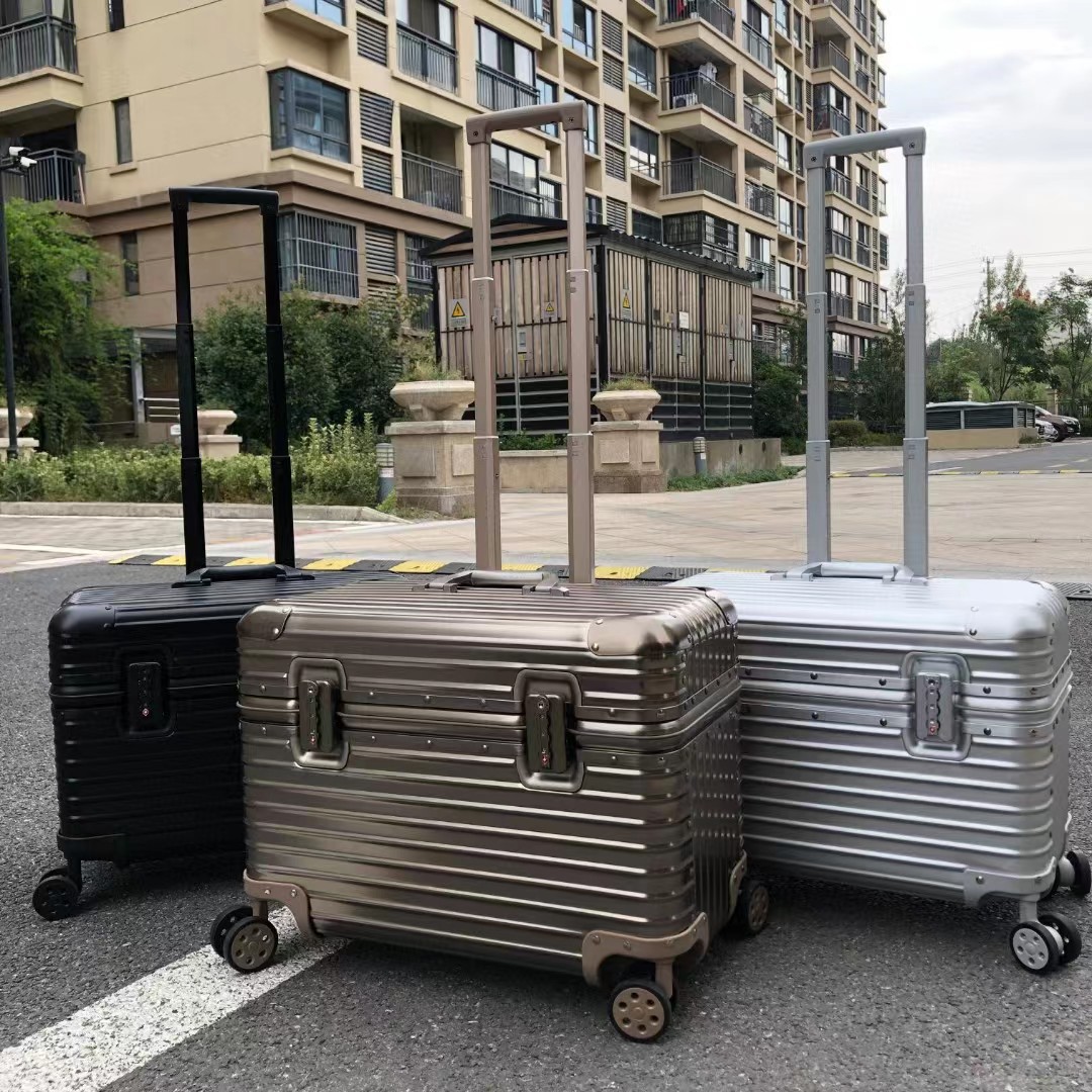 Valise à bagages avec chariot en aluminium de haute qualité, 18 pouces, serrure à combinaison de sécurité, étui portable pour voyage d'affaires
